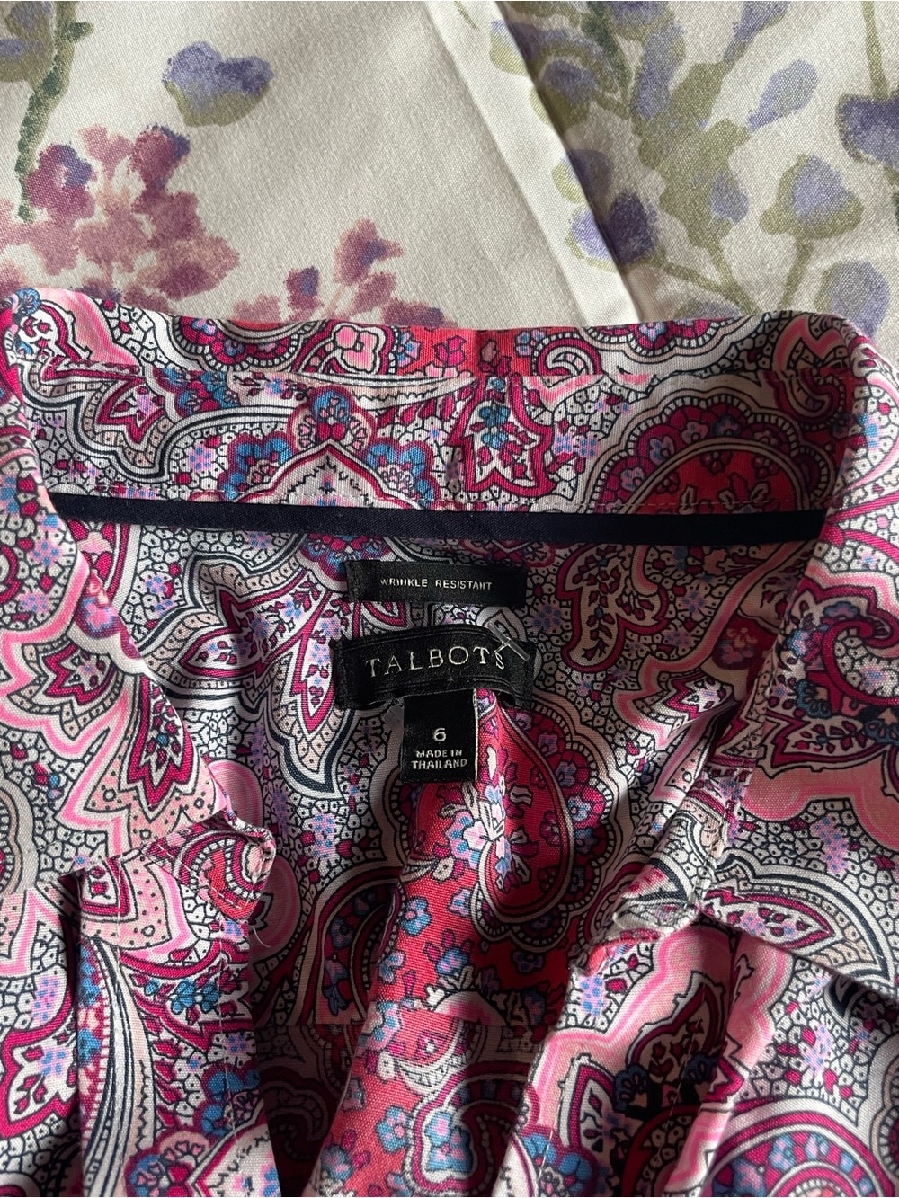Talbots Embroidered Button down blouse - Picture 3 of 4